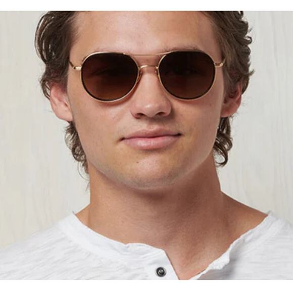 Salt. Brushed Gold Black Polarized Desna Sunglasses - Picture 1 of 11